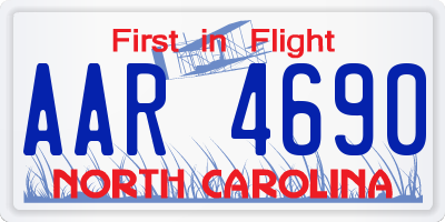 NC license plate AAR4690