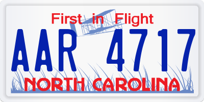 NC license plate AAR4717