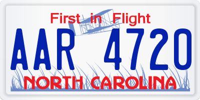 NC license plate AAR4720