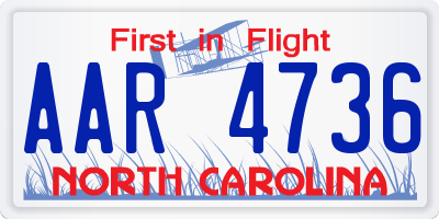 NC license plate AAR4736