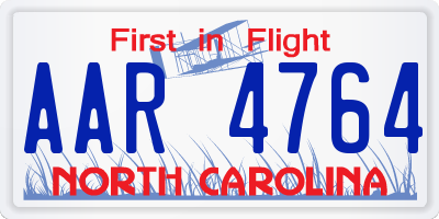 NC license plate AAR4764
