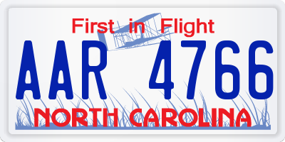 NC license plate AAR4766