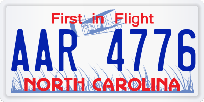 NC license plate AAR4776