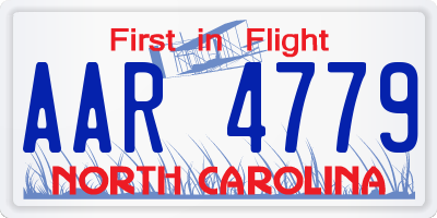 NC license plate AAR4779