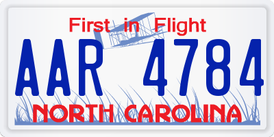 NC license plate AAR4784