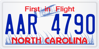NC license plate AAR4790