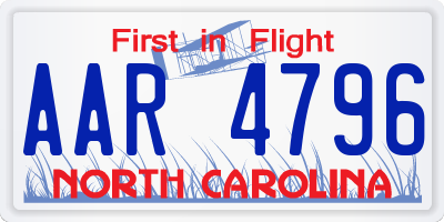 NC license plate AAR4796