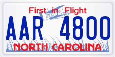 NC license plate AAR4800