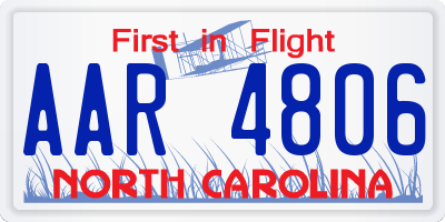 NC license plate AAR4806