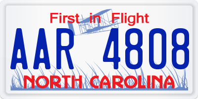 NC license plate AAR4808