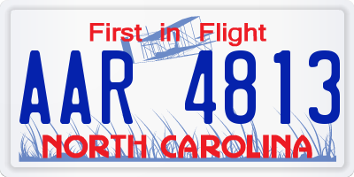 NC license plate AAR4813