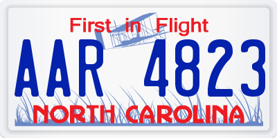 NC license plate AAR4823