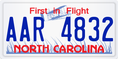NC license plate AAR4832