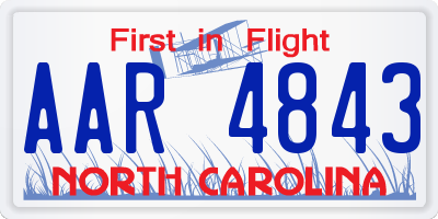 NC license plate AAR4843