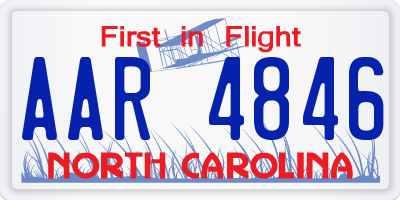 NC license plate AAR4846