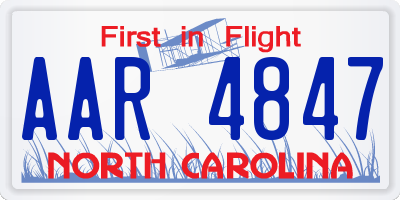 NC license plate AAR4847