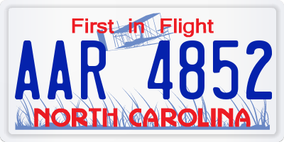 NC license plate AAR4852