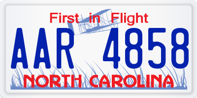 NC license plate AAR4858