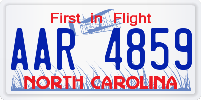 NC license plate AAR4859