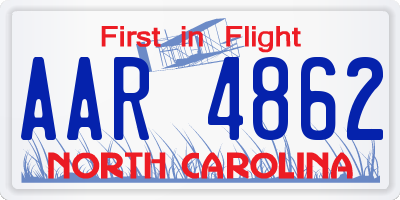 NC license plate AAR4862