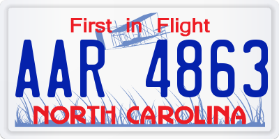 NC license plate AAR4863