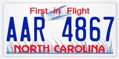 NC license plate AAR4867