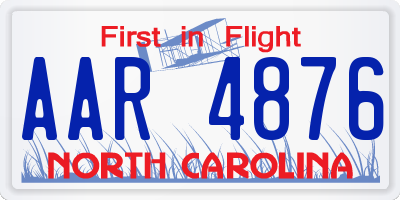 NC license plate AAR4876