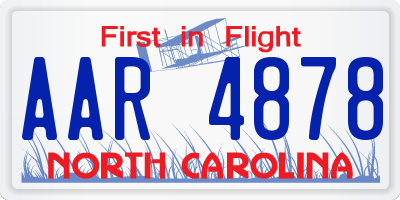 NC license plate AAR4878