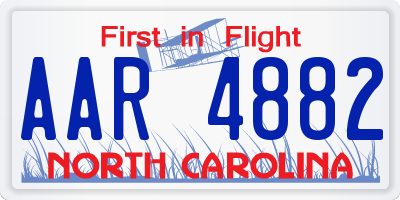 NC license plate AAR4882