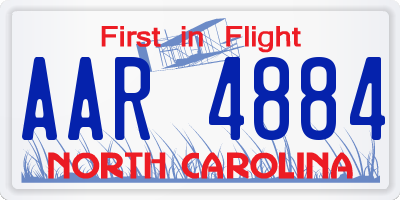 NC license plate AAR4884