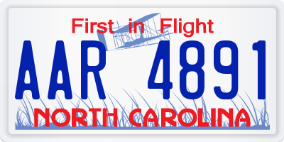 NC license plate AAR4891