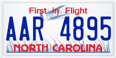 NC license plate AAR4895