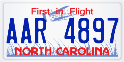 NC license plate AAR4897
