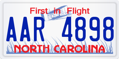 NC license plate AAR4898