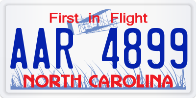 NC license plate AAR4899