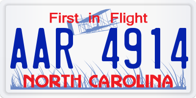 NC license plate AAR4914