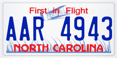 NC license plate AAR4943