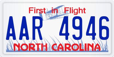 NC license plate AAR4946