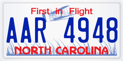 NC license plate AAR4948