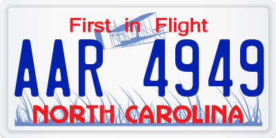 NC license plate AAR4949