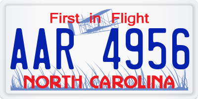 NC license plate AAR4956