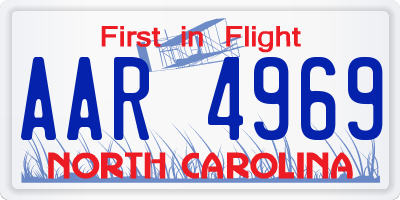 NC license plate AAR4969