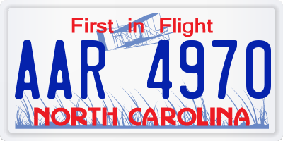 NC license plate AAR4970