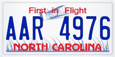 NC license plate AAR4976