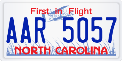 NC license plate AAR5057