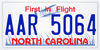 NC license plate AAR5064