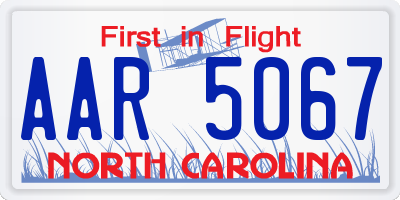 NC license plate AAR5067