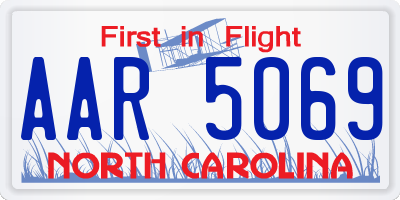 NC license plate AAR5069