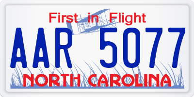 NC license plate AAR5077