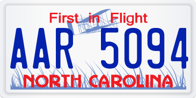NC license plate AAR5094